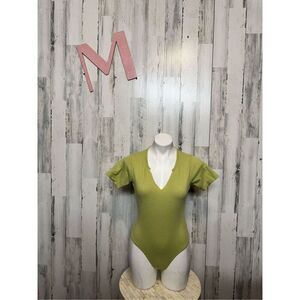 Missguided green bodysuit size 8